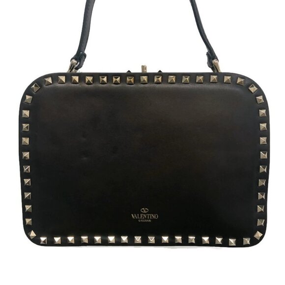 Valentino Handbags - Valentino - Black Rockstud Top Handle Satchel
